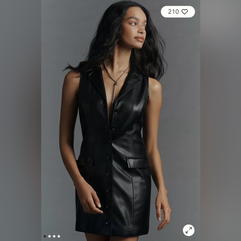PAIGE Graciella Faux-Leather Mini Dress - Picture 9 of 14